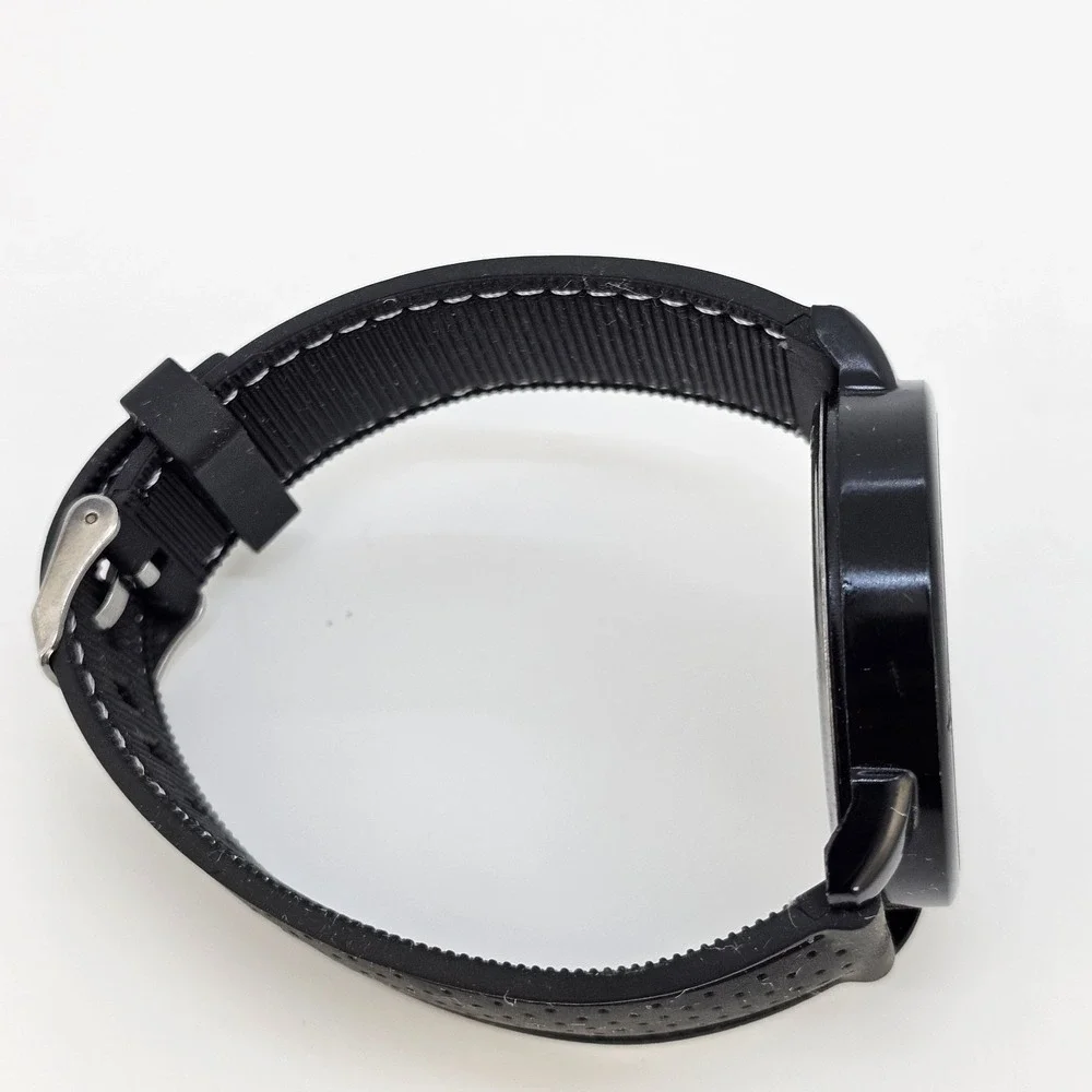 Men's Watch 44MM Black Dial Black‎ Plastic Bands New Battery